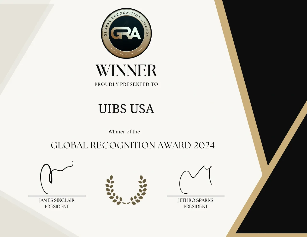 UIBS USA Global Recognition Award 2024
